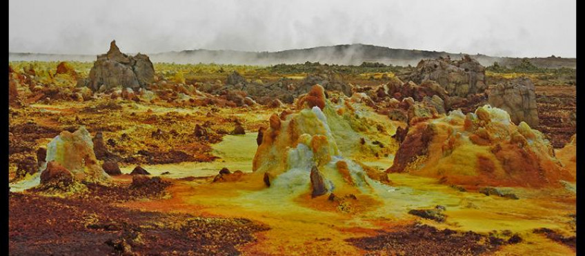 Неземные ландшафты вулкана Даллол. Эфиопия, низменность Данакиль.